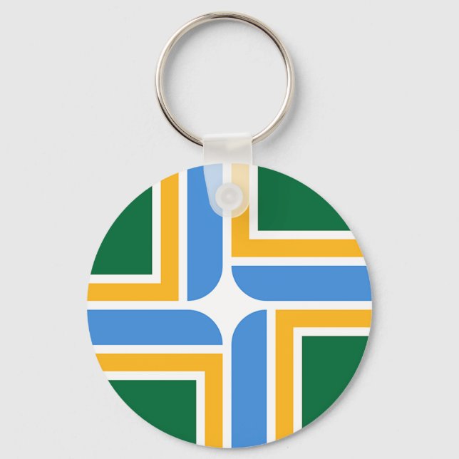 Llavero Keychain con bandera de Portland, Oregón (Anverso)