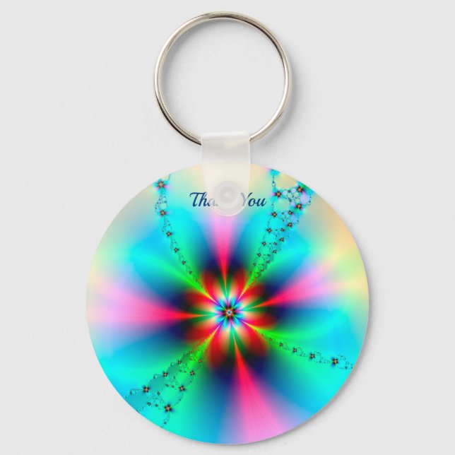 Llavero Keychain con diseño artístico floral (Anverso)