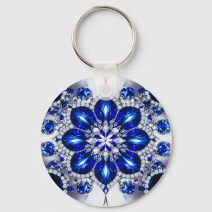 Llavero Keychain con diseño de colores azules blancos