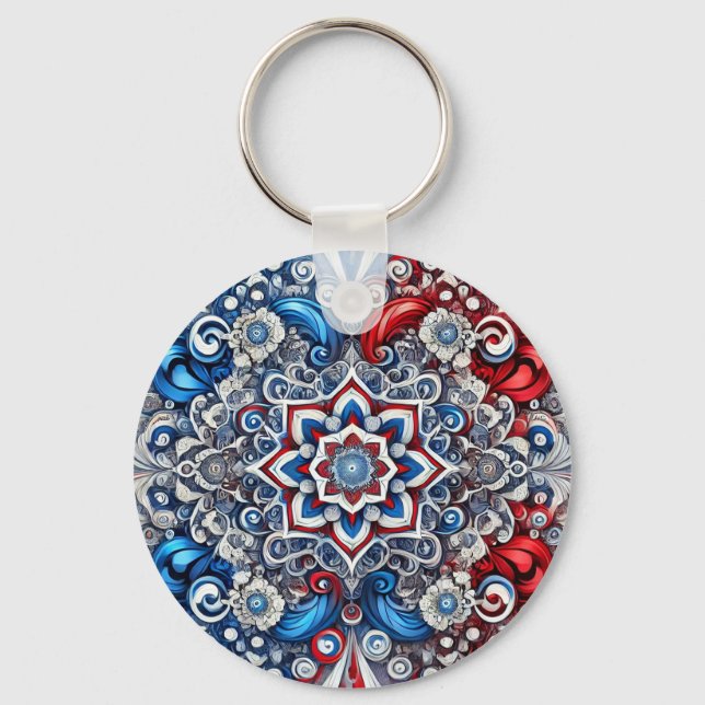 Llavero Keychain con diseño de colores franceses (Anverso)
