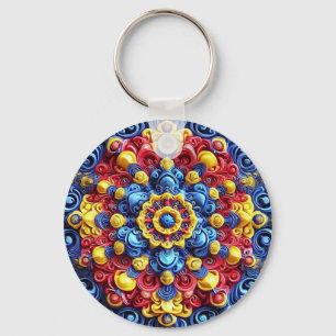 Llavero Keychain con diseño de colores rumanos