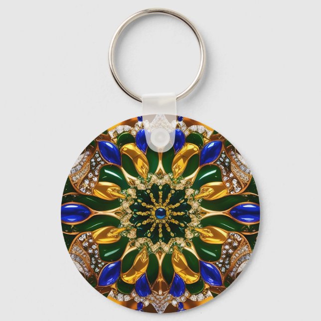Llavero Keychain con el diseño de colores de Brasil (Anverso)