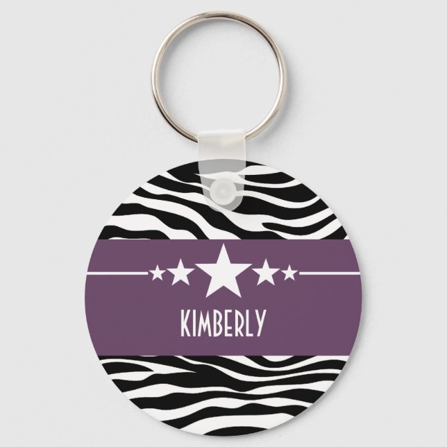 Llavero Keychain con estrella zebra Purple (Anverso)