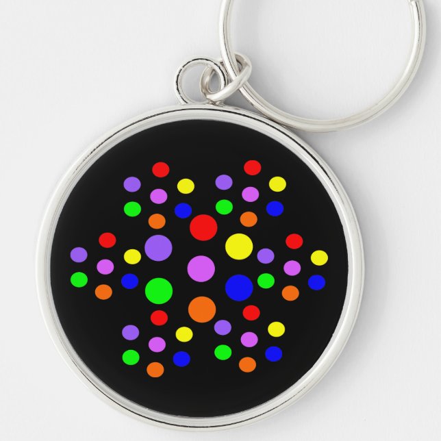 Llavero Keychain con focos de arcoiris florales (Frente)