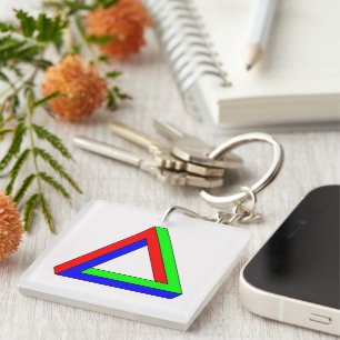 Llavero Keychain con ilusión de triángulo óptico