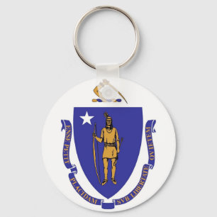 Llavero Keychain con la bandera del estado de Massachusett
