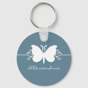 Llavero Keychain con mariposa azul desvanecida