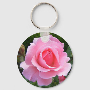 Llavero Keychain con una bella rosa rosa