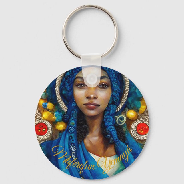 Llavero Keychain con una imagen de Yemaya (Anverso)