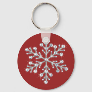 Llavero Keychain Crystal Snowflake (rojo)