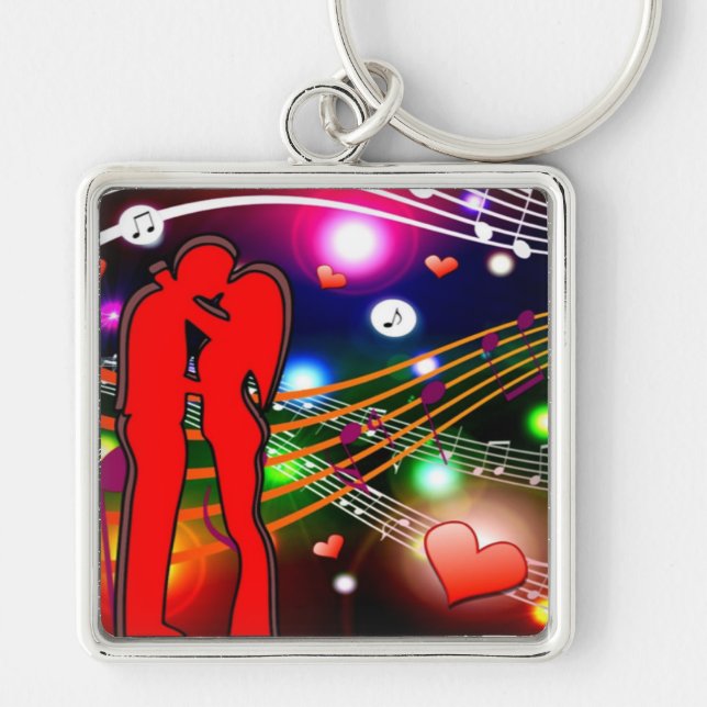Llavero Keychain cuadrado de fiesta Premium (Frente)