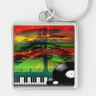 Llavero Keychain cuadrado de música Premium