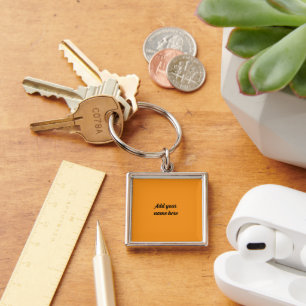 Llavero Keychain cuadrado de Naranja grande personalizado