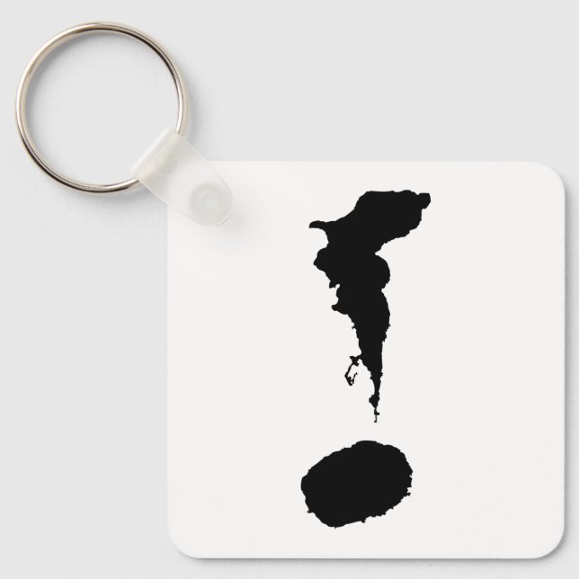 Llavero Keychain cuadrado metalizado, 2,25" x 2,25" (Anverso)