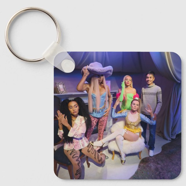 Llavero Keychain cuadrado metalizado, 2,25" x 2,25"Metaliz (Anverso)