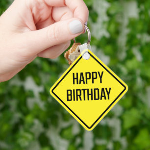 Llavero Keychain cuadrado Metalizado de cumpleaños feliz