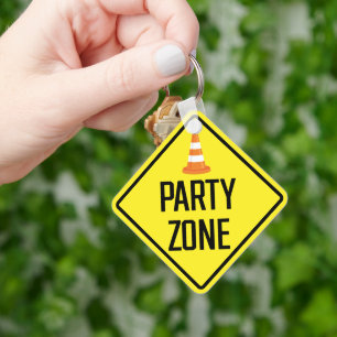 Llavero Keychain cuadrado Metalizado de zona fiesta
