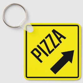 Llavero Keychain cuadrado Metalizado Pizza