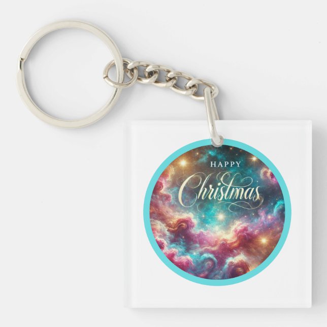 Llavero Keychain cuadrado personalizado - Elegante (Frente)