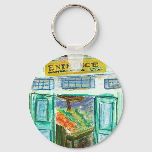 Llavero Keychain de acceso al mercado (Pike Place Seattle) (Anverso)