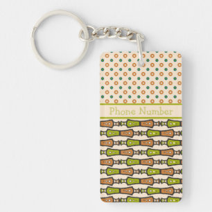 Llavero Keychain de acrílico tribal verde, Verde azulado, 