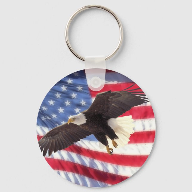 Llavero Keychain de Águila y Bandera de Estados Unidos (Anverso)