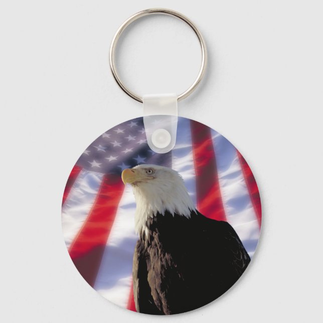 Llavero Keychain de Águila y Bandera de Estados Unidos (Anverso)