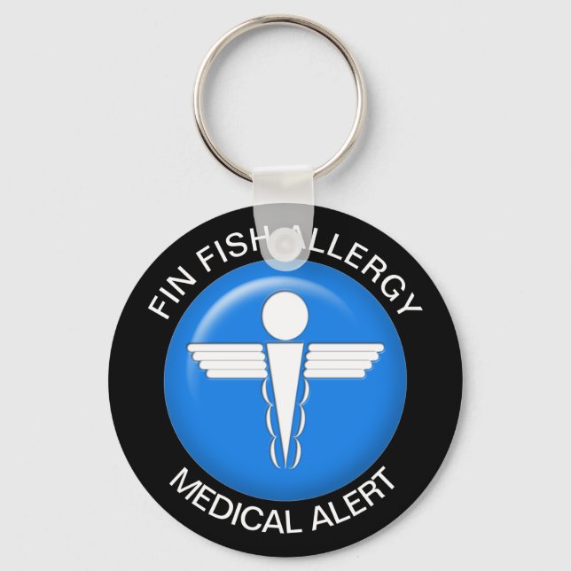 Llavero Keychain de alergia a peces Fin (Anverso)