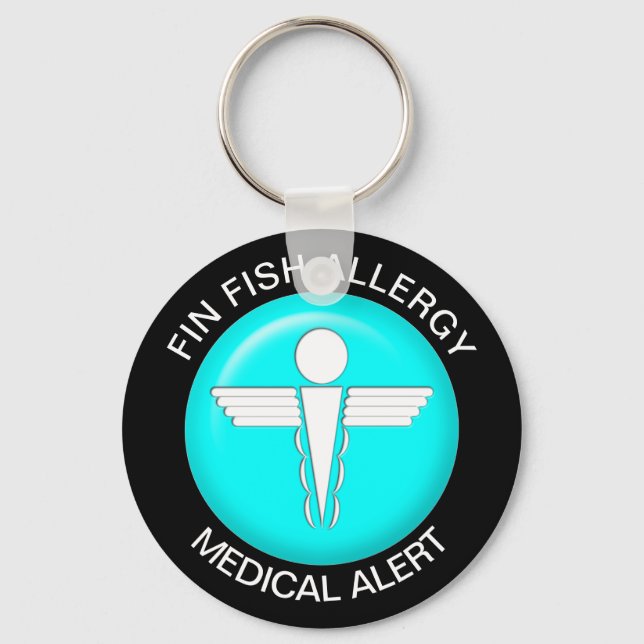 Llavero Keychain de alergia a peces Fin (Anverso)