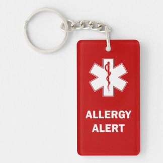 Llavero Keychain de alerta de alergia sobre la alergía de