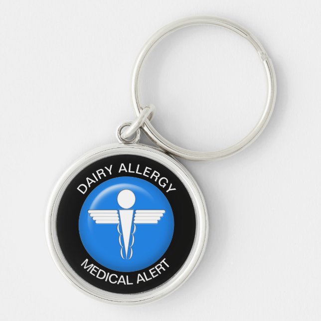 Llavero Keychain de Alerta Médica de Alergia Láctea (Frente)