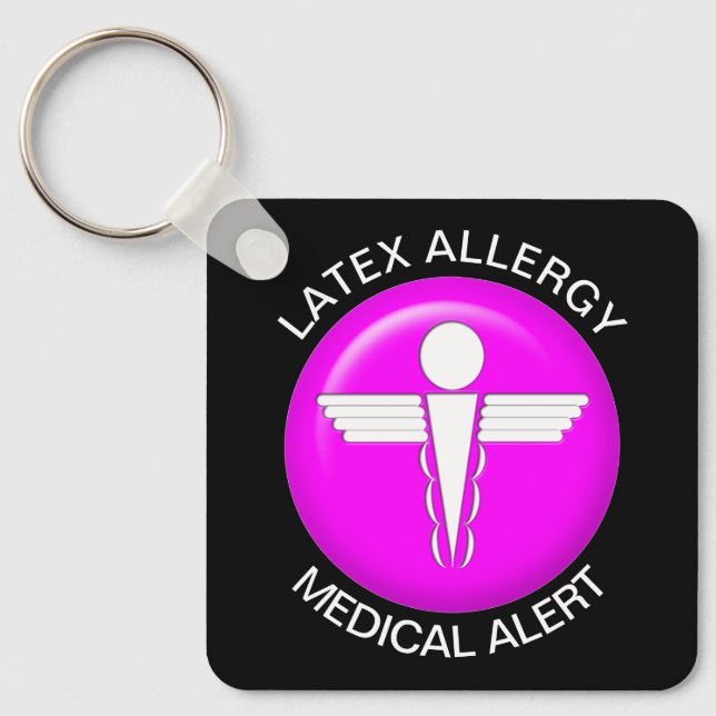 Llavero Keychain de Alerta Médica de Alergia Latex (Anverso)