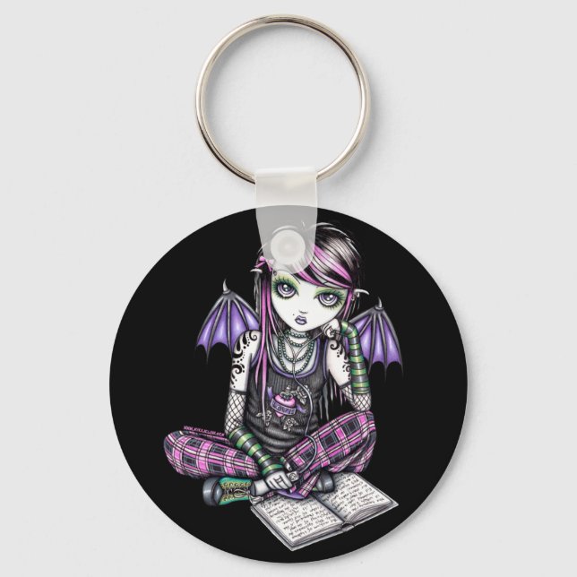Llavero Keychain de "Ally", Chica de Emo School (Anverso)