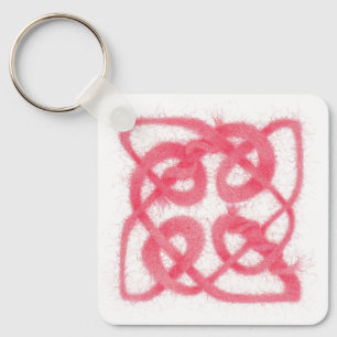 Llavero Keychain de aluminio cuadrado de KNOT CELTIC ROSA