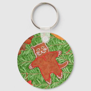 Llavero Keychain de aluminio redondeado al árbol de Navida