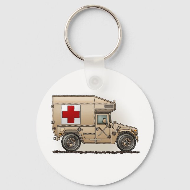 Llavero Keychain de Ambulancia Militar de la Cruz Roja (Anverso)