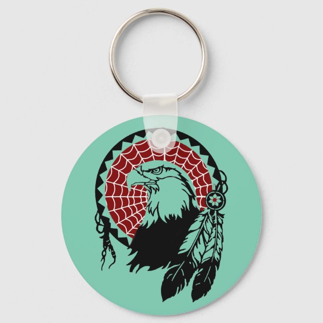 Llavero Keychain de American Indian Eagle Dreamcatcher (Anverso)