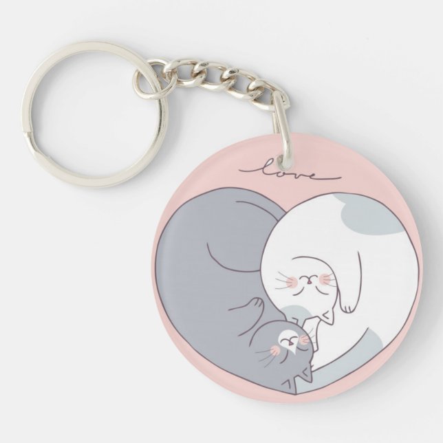 Llavero Keychain de amor para el gato (Frente)