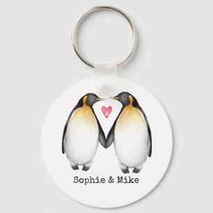 Llavero Keychain de amor pingüino personalizado