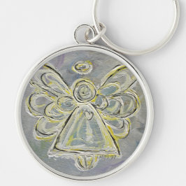 Llavero Keychain de ángel de protección de luz blanca y pl