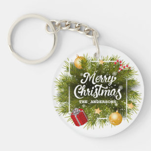 Llavero Keychain de árbol de Navidad personalizado elegant