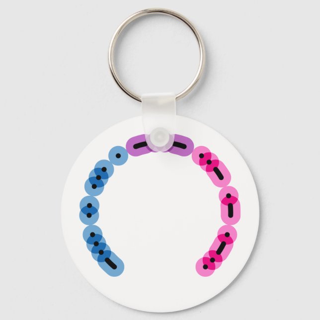 Llavero Keychain de arco de código de Morse bisexual (Anverso)