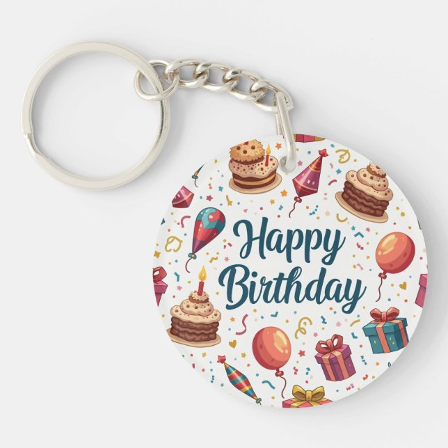 Llavero Keychain de Aritmos Felices con globos y (Frente)