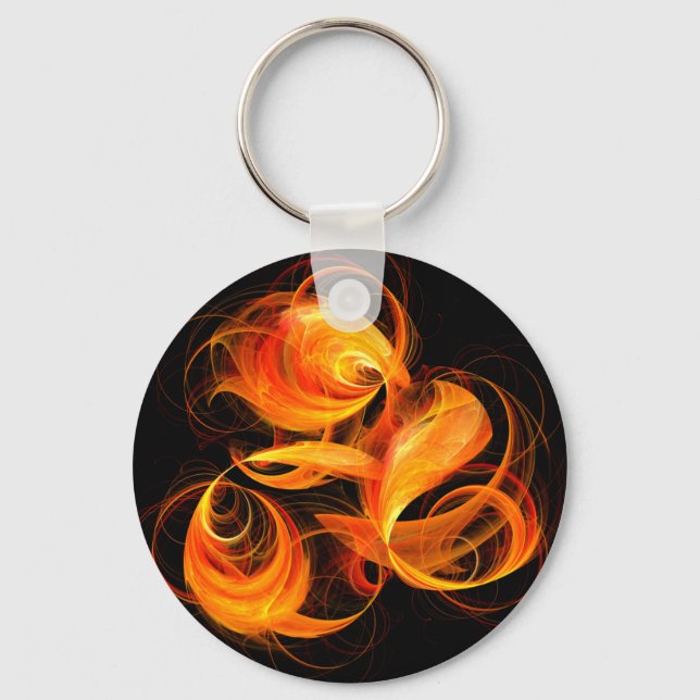 Llavero Keychain de arte abstracto de bola de fuego (Anverso)