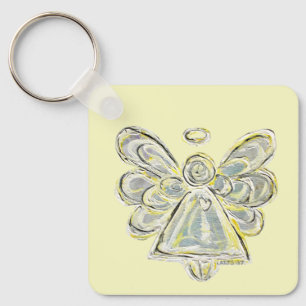 Llavero Keychain de Arte Ángel del Guardián de la Luz Blan