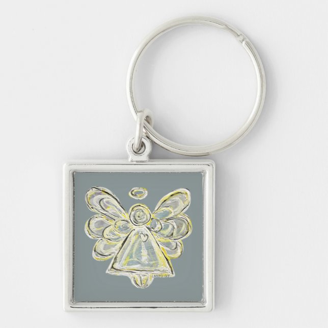 Llavero Keychain de Arte Ángel del Guardián de la Luz Blan (Frente)