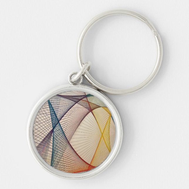 Llavero Keychain de arte de resumen geométrico (Frente)