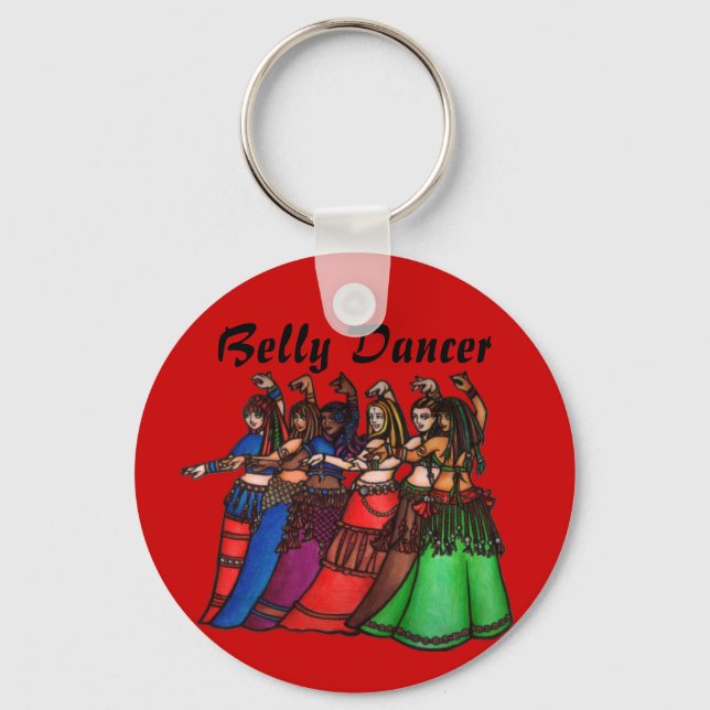 Llavero Keychain de bailarín de línea tribal Belly (Anverso)