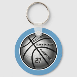Llavero Keychain de baloncesto barato azul y plata
