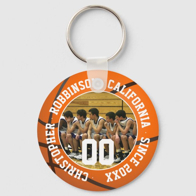 Llavero Keychain de baloncesto con foto de equipo (Anverso)